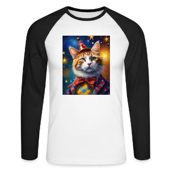 super cute white Capybara painting fluffy animal - Unisex Long Sleeve Baseball T-Shirt - white/black - Front - Nik (191cm)