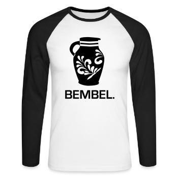 Bembel - Le #FFM original de Francfort #069 - T-shirt baseball manches longues Homme - blanc/noir - Devant - Nik (191cm)