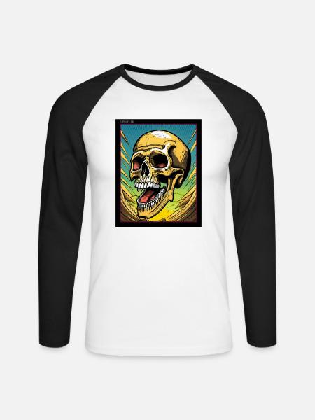 gedankenstürme four - Unisex Baseballshirt langarm - Weiß/Schwarz
