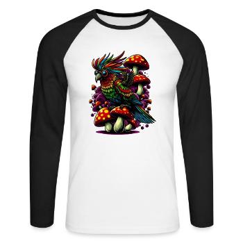 Colorful parrot - Unisex Long Sleeve Baseball T-Shirt - white/black - Front - Nik (191cm)