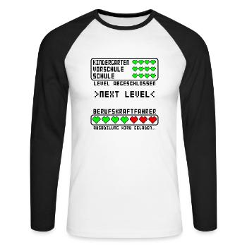Berufsfahrer Lkw Fahrer Ausbildung Beginn für Baby - Unisex Baseballshirt langarm - Weiß/Schwarz - Vorne - Nik (191cm)
