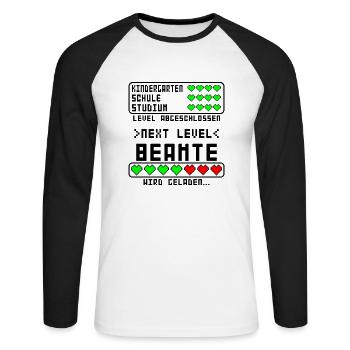 Beamte Ausbildung Beginn für Azubi Junge Baby - Unisex Baseballshirt langarm - Weiß/Schwarz - Vorne - Nik (191cm)