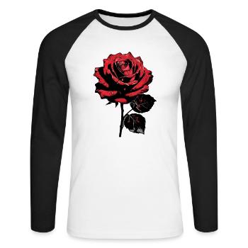 Rose - Unisex Long Sleeve Baseball T-Shirt - white/black - Front - Nik (191cm)