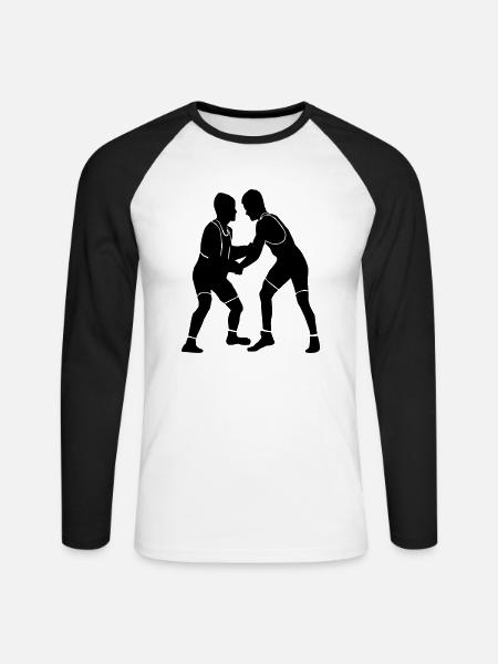 Ringen - Unisex Baseballshirt langarm - Weiß/Schwarz