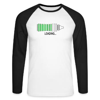 loading - Unisex Long Sleeve Baseball T-Shirt - white/black - Front - Nik (191cm)