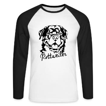 ROTTWEILER Hundesport Dogs Chien Wilsigns - T-shirt baseball manches longues Homme - blanc/noir - Devant - Nik (191cm)