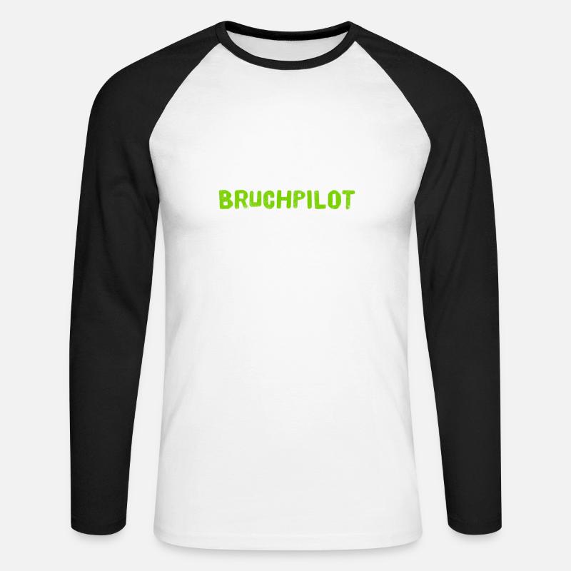 ich bin ein Bruchpilot - Unisex Baseballshirt langarm - Weiß/Schwarz