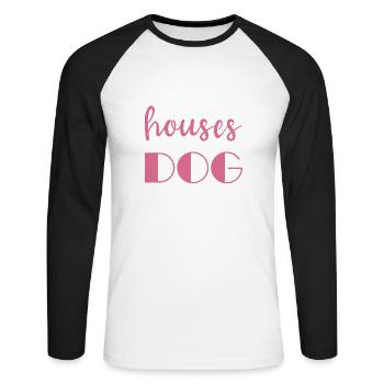 Immobilienmakler Makler Beruf Immobilien - Unisex Baseballshirt langarm - Weiß/Schwarz - Vorne - Nik (191cm)