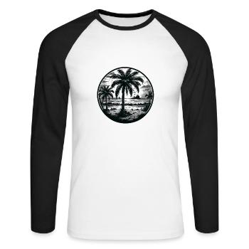 Beach / Island / Vacation / Summer / Sun / Sea - Unisex Long Sleeve Baseball T-Shirt - white/black - Front - Nik (191cm)