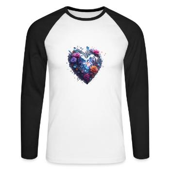 Heart / Mother's Day / Love / Holidays / Love - Unisex Long Sleeve Baseball T-Shirt - white/black - Front - Nik (191cm)