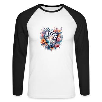 Heart / Mother's Day / Love / Holidays / Love - Unisex Long Sleeve Baseball T-Shirt - white/black - Front - Nik (191cm)