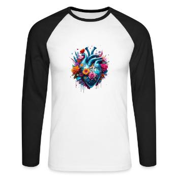 Heart / Mother's Day / Love / Holidays / Love - Unisex Long Sleeve Baseball T-Shirt - white/black - Front - Nik (191cm)