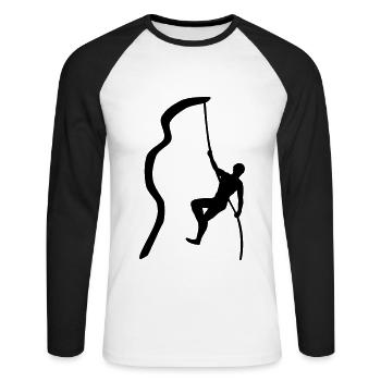 Klettern, Kletterer 2, mann - Unisex Baseballshirt langarm - Weiß/Schwarz - Vorne - Nik (191cm)