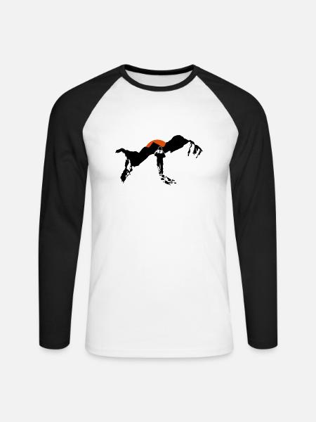 Hiking In The Mountains - Unisex Baseballshirt langarm - Weiß/Schwarz