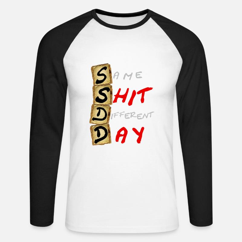 SSDD Same Shit Different Day - Unisex Baseballshirt langarm - Weiß/Schwarz