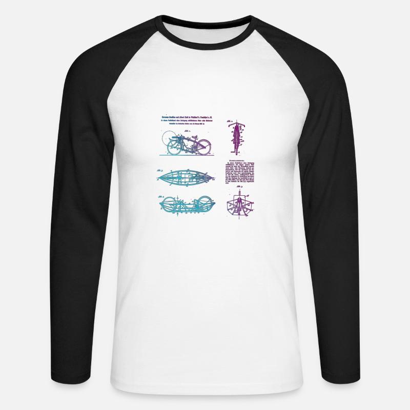 DE482906 Blau Violet - Unisex Baseballshirt langarm - Weiß/Schwarz