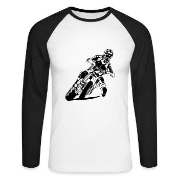 Supermoto - Supermotard - Unisex Long Sleeve Baseball T-Shirt - white/black - Front - Nik (191cm)