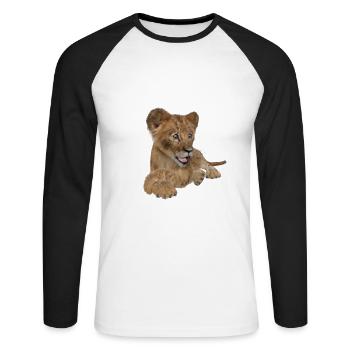 Cute lion cub - Unisex Long Sleeve Baseball T-Shirt - white/black - Front - Nik (191cm)
