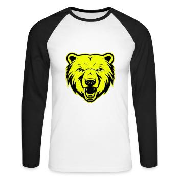 Polar Bear Head Portrait Animal Polar Bear Symbol - Unisex Long Sleeve Baseball T-Shirt - white/black - Front - Nik (191cm)