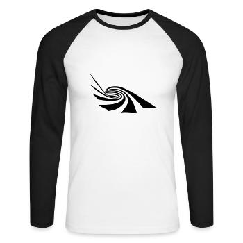 Vector Spirale - Unisex Baseballshirt langarm - Weiß/Schwarz - Vorne - Nik (191cm)