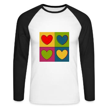 Muttertags Geschenk Mutter Muttertag Geschenkidee  - Unisex Baseballshirt langarm - Weiß/Schwarz - Vorne - Nik (191cm)
