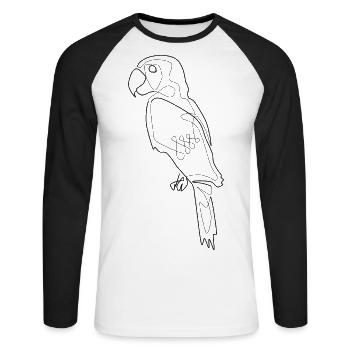 parrot black - Unisex Long Sleeve Baseball T-Shirt - white/black - Front - Nik (191cm)