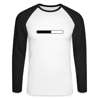 Universelles Loading Symbol ohne Text -1C - Unisex Baseballshirt langarm - Weiß/Schwarz - Vorne - Nik (191cm)