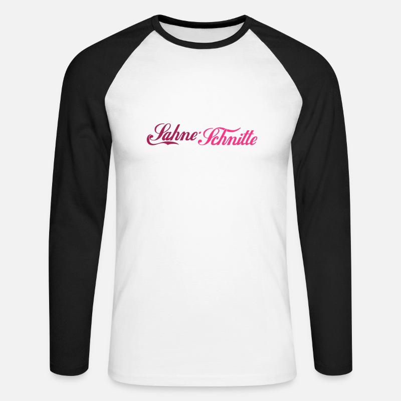 Sahne-Schnitte - Unisex Baseballshirt langarm - Weiß/Schwarz