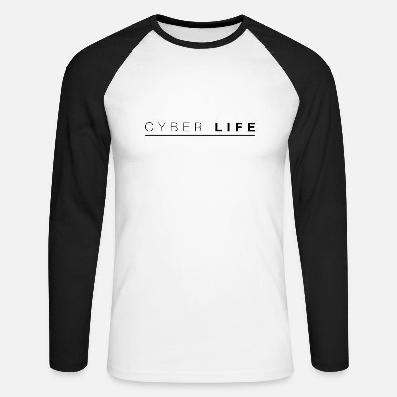 CYBERLIFE_2 - Unisex Baseballshirt langarm - Weiß/Schwarz