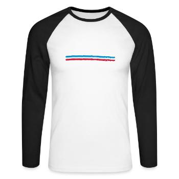 Unterstrich Flag France - Unisex Baseballshirt langarm - Weiß/Schwarz - Vorne - Nik (191cm)
