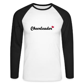 Cheerleader - T-shirt baseball manches longues Homme - blanc/noir - Devant - Nik (191cm)