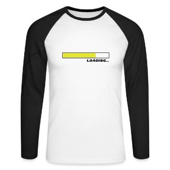 Chargement en cours ... 2c - T-shirt baseball manches longues Homme - blanc/noir - Devant - Nik (191cm)