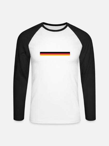Deutschland - Unisex Long Sleeve Baseball T-Shirt - white/black