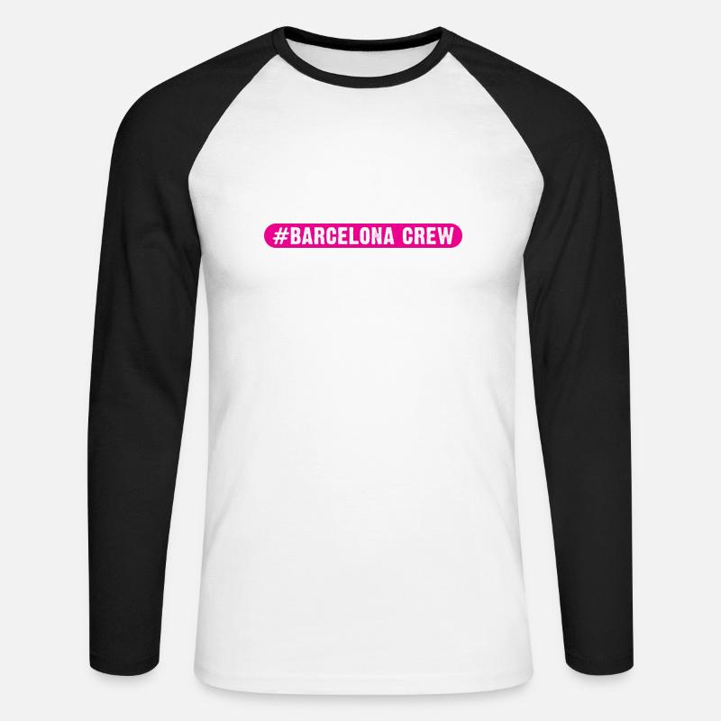 Équipage de Barcelone - T-shirt baseball manches longues Homme - blanc/noir