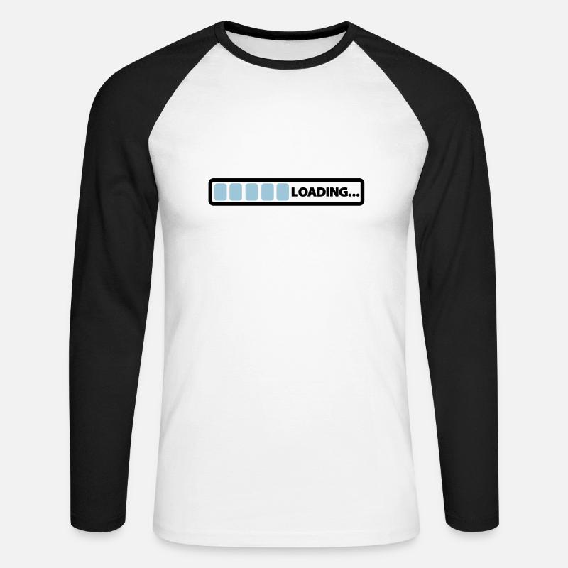 loading - Unisex Baseballshirt langarm - Weiß/Schwarz