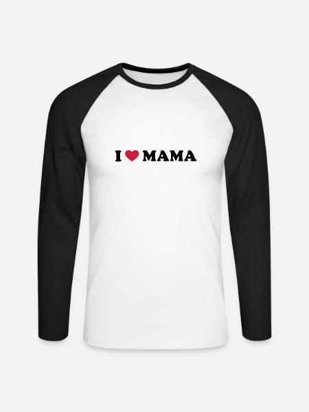 I Love Mama - Unisex Baseballshirt langarm - Weiß/Schwarz