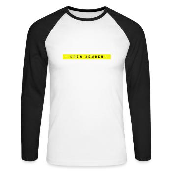 Crew Member - Unisex Baseballshirt langarm - Weiß/Schwarz - Vorne - Nik (191cm)
