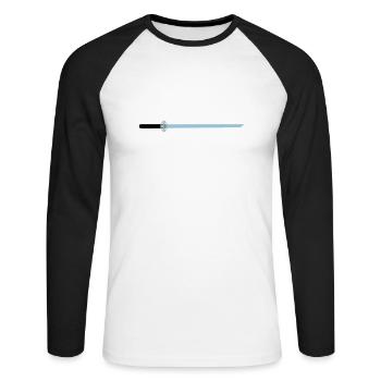 Épée idée cadeau médiévale lame tranchante - T-shirt baseball manches longues Homme - blanc/noir - Devant - Nik (191cm)