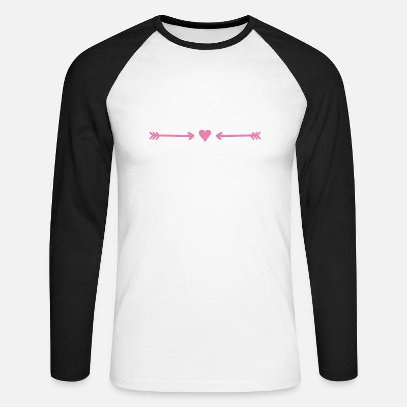 Herz Pfeil Symbole - Unisex Baseballshirt langarm - Weiß/Schwarz