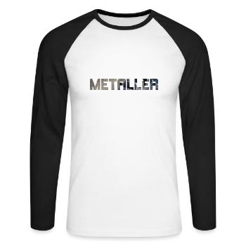 metaller - Unisex Long Sleeve Baseball T-Shirt - white/black - Front - Nik (191cm)