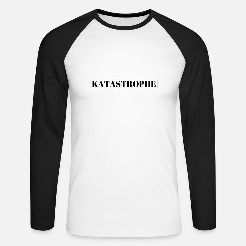 KATASTROPHE - Unisex Baseballshirt langarm - Weiß/Schwarz
