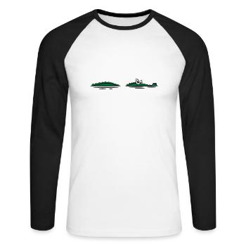 Crocodile eau lauren spirituelle - T-shirt baseball manches longues Homme - blanc/noir - Devant - Nik (191cm)