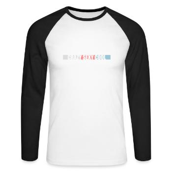 design cool sexy fou - T-shirt baseball manches longues Homme - blanc/noir - Devant - Nik (191cm)