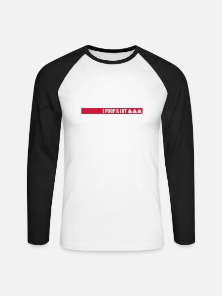 I poop a lot - Unisex Long Sleeve Baseball T-Shirt - white/black