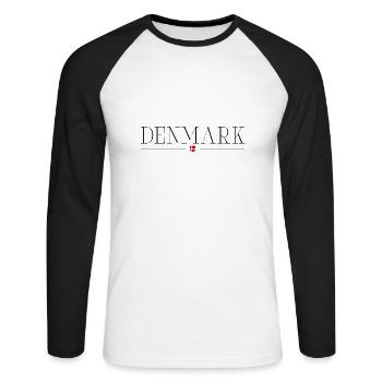 Danemark - T-shirt baseball manches longues Homme - blanc/noir - Devant - Nik (191cm)