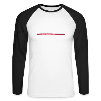 Unterstrich Poland Flag - Unisex Baseballshirt langarm - Weiß/Schwarz - Vorne - Nik (191cm)