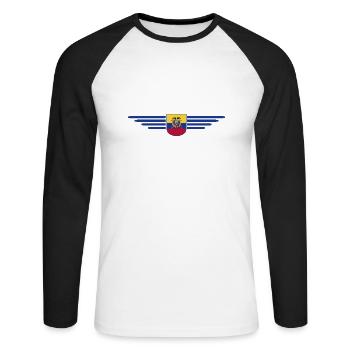Ecuador Fans T-Shirt Design - Unisex Baseballshirt langarm - Weiß/Schwarz - Vorne - Nik (191cm)