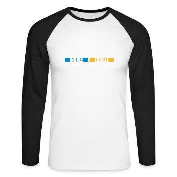 inhale exhale yoga quote - Unisex Long Sleeve Baseball T-Shirt - white/black - Front - Nik (191cm)