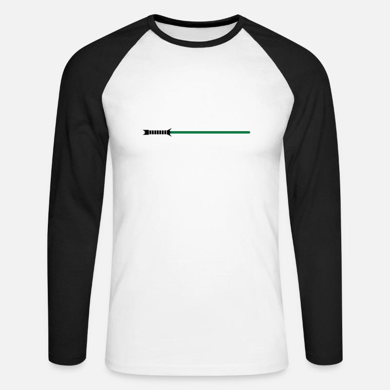 Lichtschwert - Unisex Baseballshirt langarm - Weiß/Schwarz