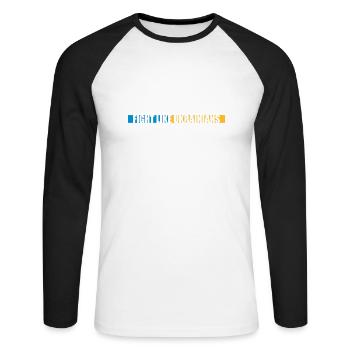 se battre comme citation des ukrainiens - T-shirt baseball manches longues Homme - blanc/noir - Devant - Nik (191cm)